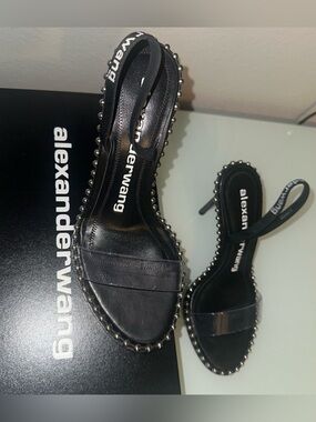 Alexander Wang Black Studded Slingback Heels